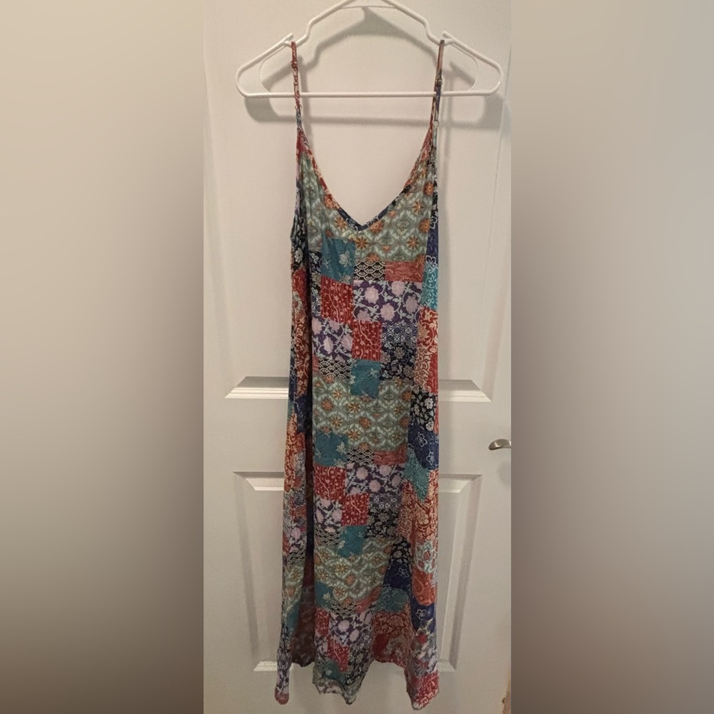 Natural Life Multicolor Patchwork Spaghetti Strap Dress